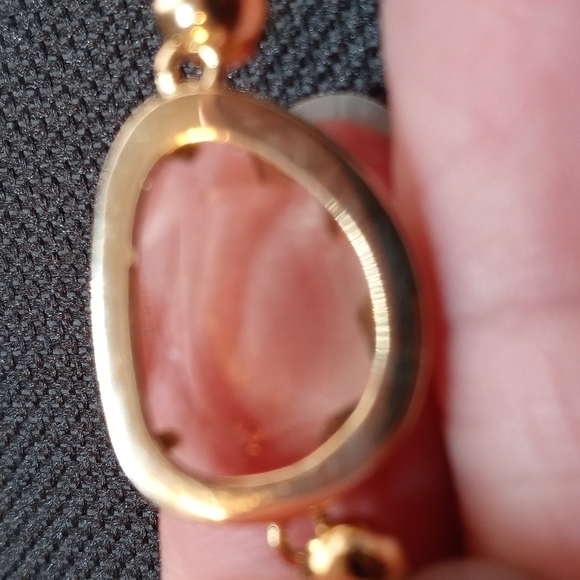 Moonstone bracelet with clear decorative Center and rhinestone accents. - Picture 2 of 4